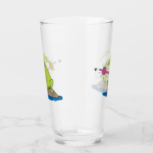 Verre Drôle dessin animé de grenouille et mouche (Droite)