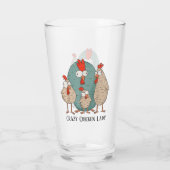 Verre drôle dingue poule dame ajouter du texte (Dos)