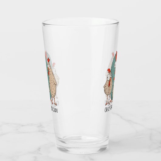 Verre drôle dingue poule dame ajouter du texte (Gauche)