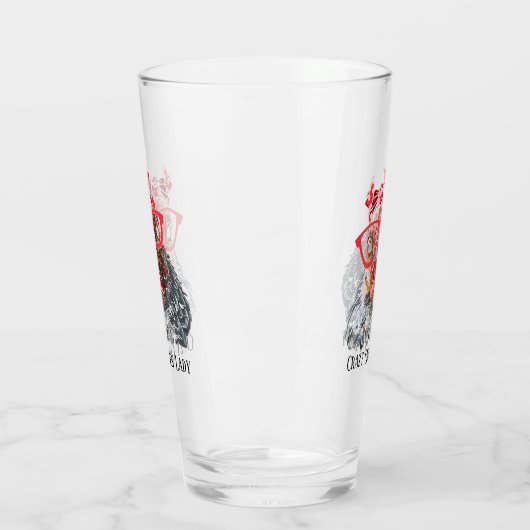 Verre drôle dingue poule dame ajouter du texte (Gauche)