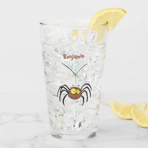 Verre Drôle mignon dessin animé d'araignée moelleuse