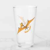 Verre Drôle mignon dessin animé de pterodactyle volant o (Dos)