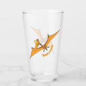 Verre Drôle mignon dessin animé de pterodactyle volant o (Devant)