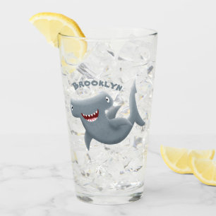 Verre Drôle mignon requin marteau dessin animé