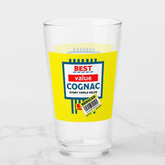 Verre Drôle Noël Cognac Étiquette (Devant)