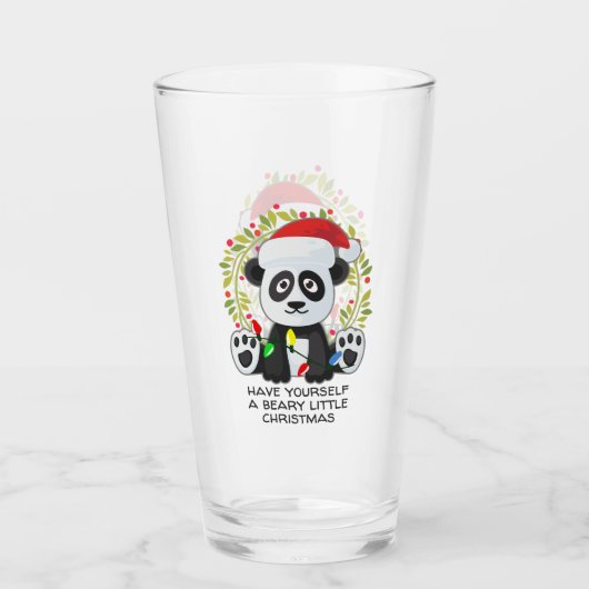 Verre Drôle Panda de chansons de Noël (Devant)