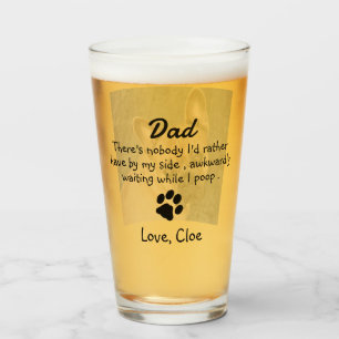Verre Drôle papa de chien personnalisé