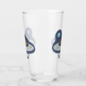 Verre Drôle poule dans l'espace dessin animé (Gauche)