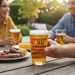 Verre Drôle Prescription de bière Nom personnalisé Bière