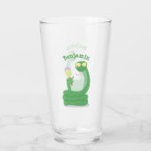 Verre Drôle serpent vert avec caricature maraca (Dos)