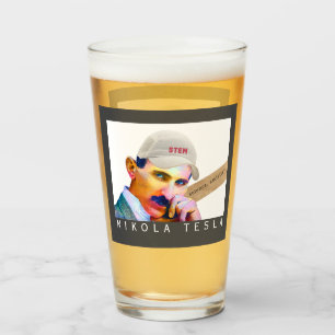 Verre Drôle Tesla Bière Portrait