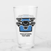 Verre Drone de texte personnalisé (Devant)