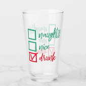 Verre Drunk Not Naughty ou Nice | Funny Humour de Noël (Devant)