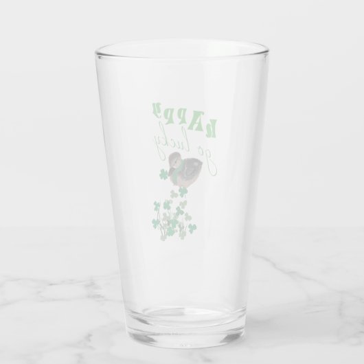 Verre Duck Clover Happy Go Lucky St Patrick's Day (Dos)