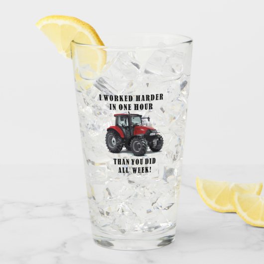 Verre Dur labeur agricole drôle de tracteur de citation (Devant glace)