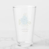 Verre Dusty Blue Roses NewlyWeds Mariage cadeau personne (Dos)