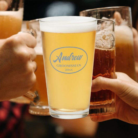 Verre Dusty Blue Stylisé Mariage Groomsman