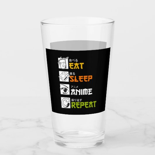 Verre Eat Sleep Anime Repeat Venin Idea Cosplayer (Devant)