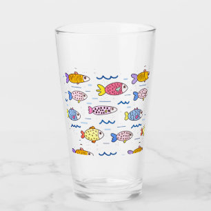 Verre École colorée de poissons
