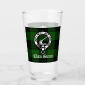 Verre Écosse Clan Gunn Crest Badge et Tartan (Devant)