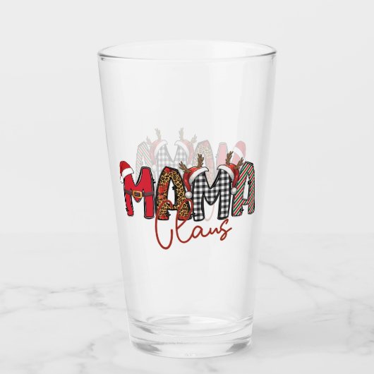 Verre Écriture Mama Claus (Devant)