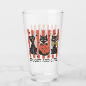 Verre Éffrayant et mignon - Chat noir et Citrouille (Dos)