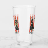 Verre Éffrayant et mignon - Chat noir et Citrouille (Gauche)