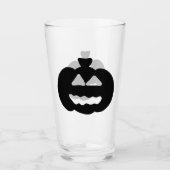 Verre Éffrayant noir et blanc Jack-o-lanterne (Devant)