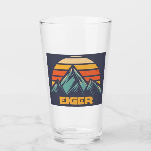 Verre Eiger Suisse Rétro Turquoise (Devant)