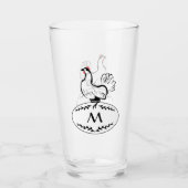 Verre Élasant noir et blanc sur un oeuf de monogramme (Devant)