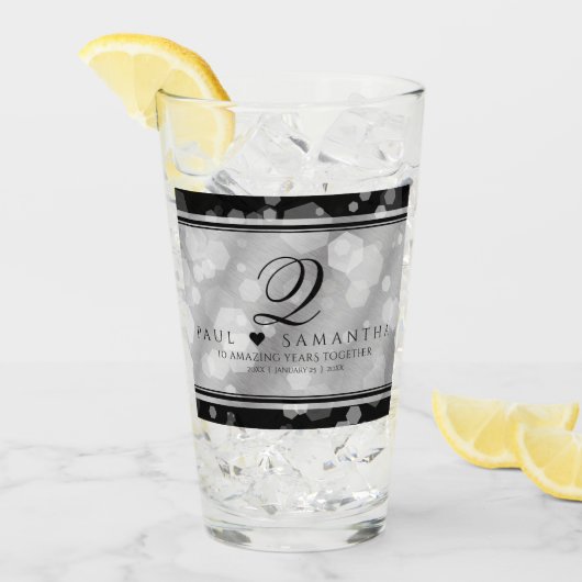 Verre Élégant 10ème anniversaire de la Mariage Tin (Devant glace)