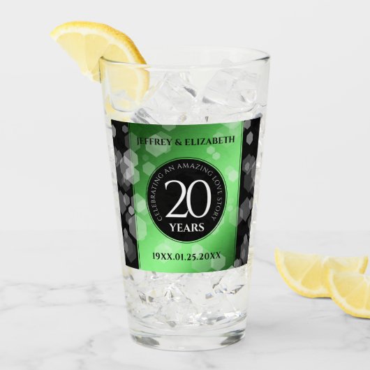 Verre Élégant 20e anniversaire de Mariage d'émeraude (Devant glace)