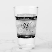 Verre Élégant 25e anniversaire de Mariage d'argent (Devant)