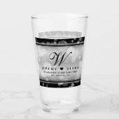 Verre Élégant 25e anniversaire de Mariage d'argent (Devant)