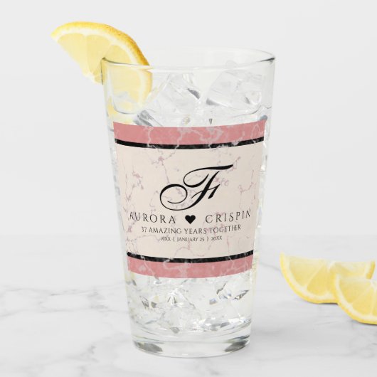 Verre Élégant 37e anniversaire du Mariage Alabaster (Devant glace)