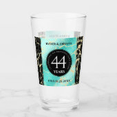 Verre Élégant 44ème anniversaire de Mariage turquoise (Devant)