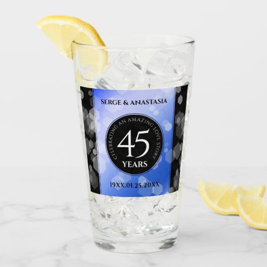 Verre Élégant 45e anniversaire de Mariage Sapphire (Devant glace)