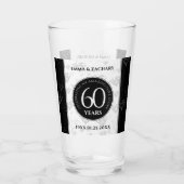 Verre Élégant 60e anniversaire de Mariage de diamant (Dos)