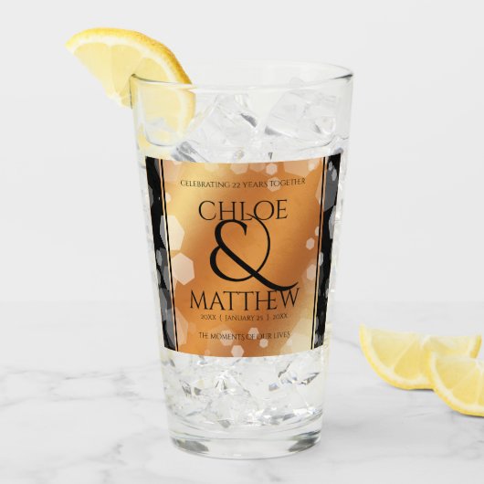 Verre Élégant 7e 22e 49e anniversaire de Mariage de cuiv (Devant glace)