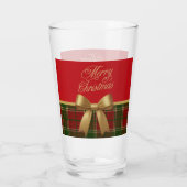 Verre Elegant Christmas Plaid Glass Cup (Dos)