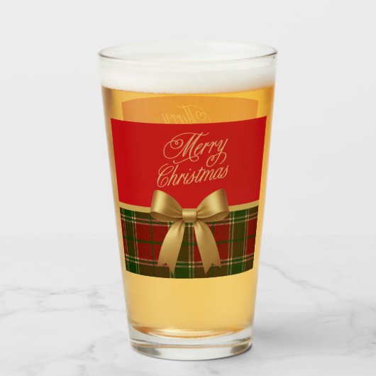 Verre Elegant Christmas Plaid Glass Cup (Devant (rempli))