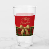 Verre Elegant Christmas Plaid Glass Cup (Devant)