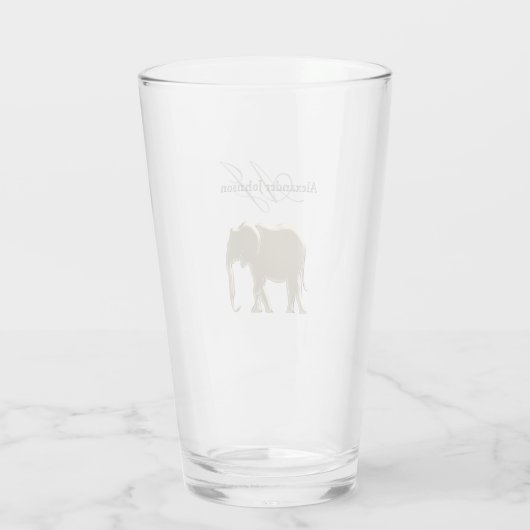 Verre Élégant Eléphant Or Classé Monogramme (Dos)