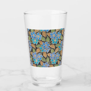 Verre Élégant Fleur Bleu Périwinkle Floral Classic