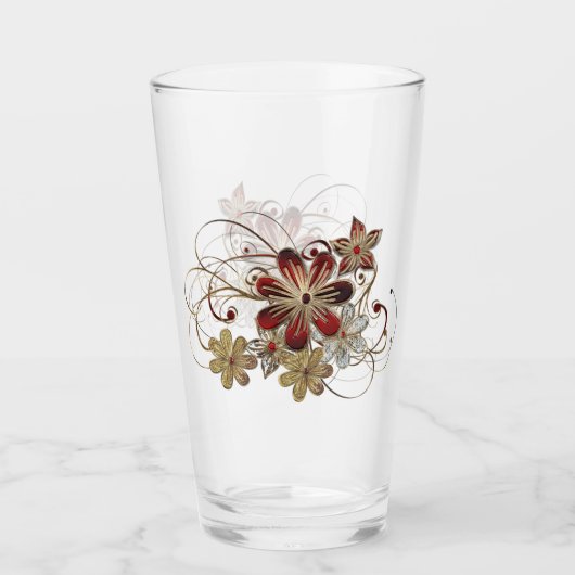 Verre Élégant Gemmes Fleurs Ruby Diamond Boire (Devant)
