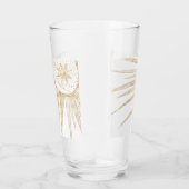 Verre Elegant Gold Doodles Sun Moon Mandala Design (Droite)