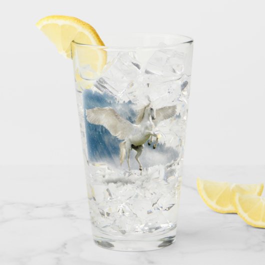 Verre Élégant Imaginaire Pegasus Mythique Flying Unicorn (Devant glace)