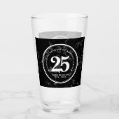 Verre Élégant Marbre Noir 25 Anniversaire du Travail (Devant)