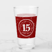 Verre Élégant marbre rouge 15 ans de travail Anniversair (Devant)