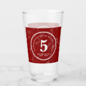 Verre Élégant marbre rouge 5 ans de travail Anniversaire (Dos)